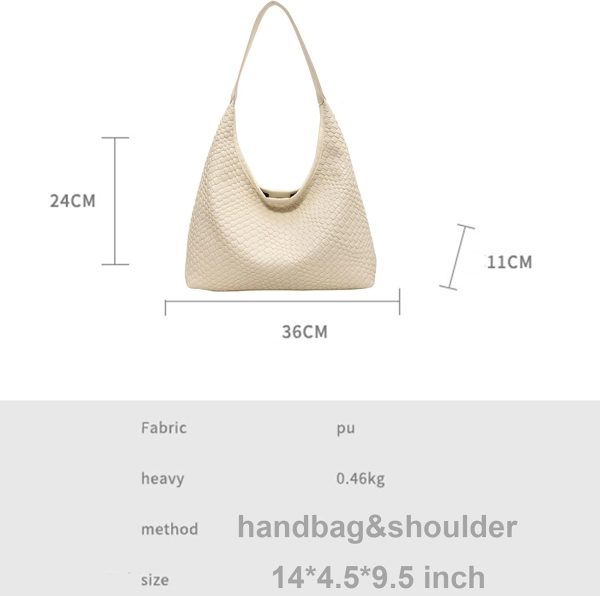 2025 Leather Tote Bag for Women Top-handle Shoulder Bag, Hobo Bags Large Capacity Soft Vegan Crossbody Handbag Underarm - Image 12