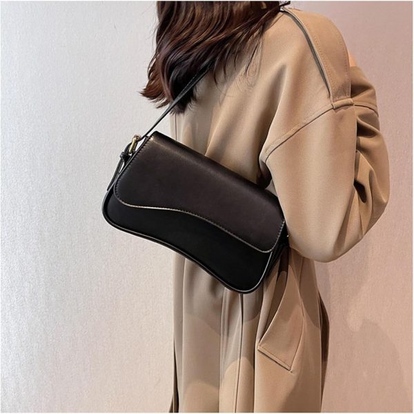 Shoulder Bag for Women Y2K Trendy Purse Vegan Leather Hobo Handbags Clutch Saddle Bag with 2 Removable Strap - Image 2
