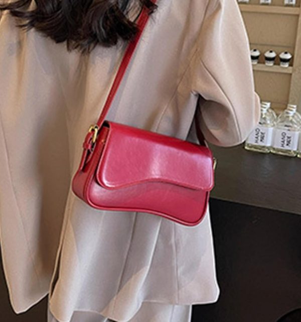 Shoulder Bag for Women Y2K Trendy Purse Vegan Leather Hobo Handbags Clutch Saddle Bag with 2 Removable Strap - Image 9