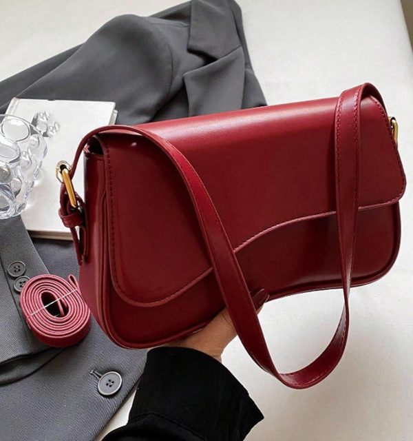 Shoulder Bag for Women Y2K Trendy Purse Vegan Leather Hobo Handbags Clutch Saddle Bag with 2 Removable Strap - Image 11