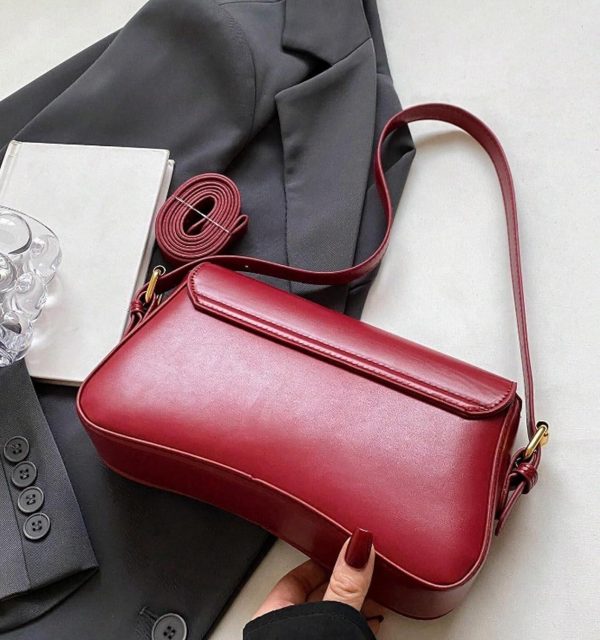 Shoulder Bag for Women Y2K Trendy Purse Vegan Leather Hobo Handbags Clutch Saddle Bag with 2 Removable Strap - Image 12