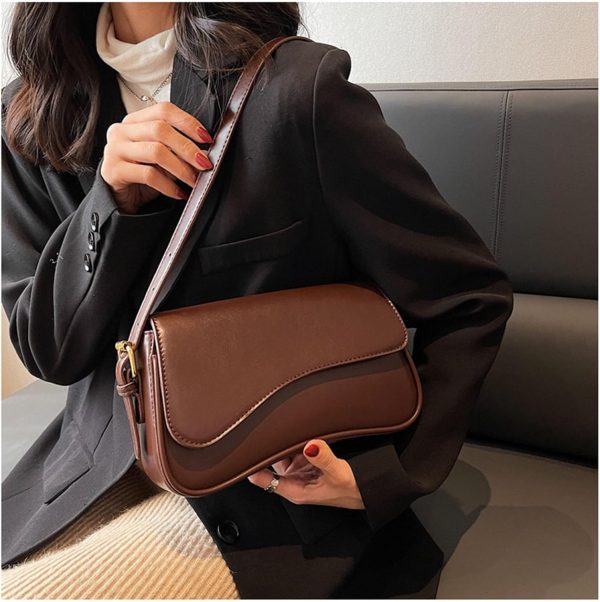 Shoulder Bag for Women Y2K Trendy Purse Vegan Leather Hobo Handbags Clutch Saddle Bag with 2 Removable Strap - Image 16