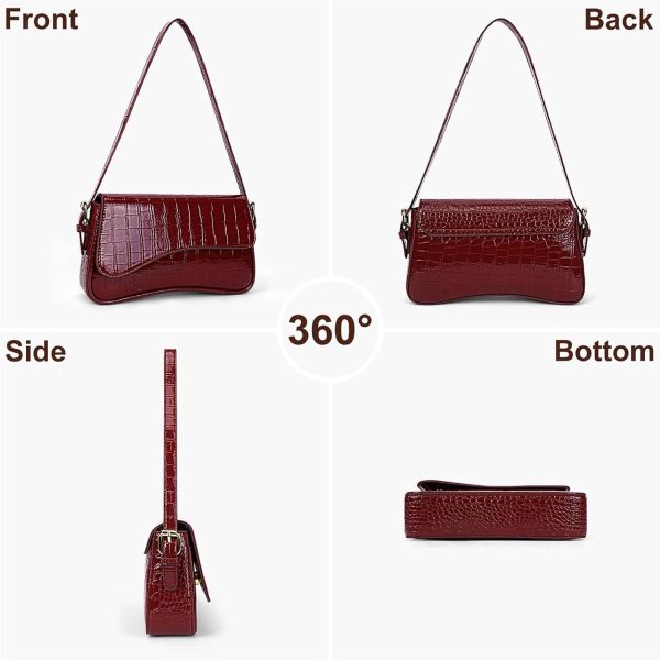 Shoulder Bag for Women Y2K Trendy Purse Vegan Leather Hobo Handbags Clutch Saddle Bag with 2 Removable Strap - Image 24