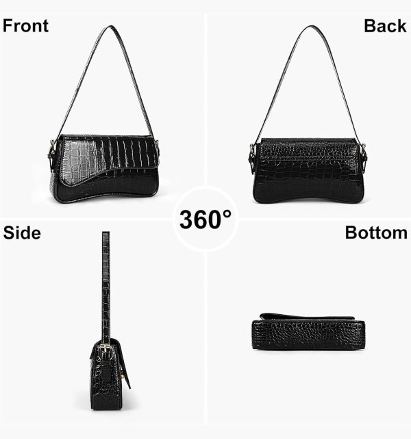 Shoulder Bag for Women Y2K Trendy Purse Vegan Leather Hobo Handbags Clutch Saddle Bag with 2 Removable Strap - Image 30