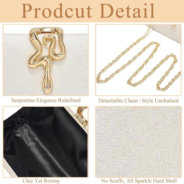 Glitter Clutch for Women, Elegant Evening Purse, Sparkly Wedding Clutch Bag for Parties - Image 6