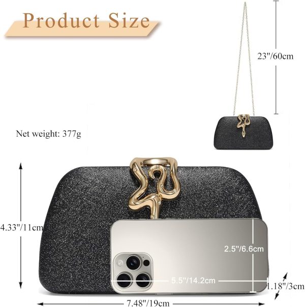 Glitter Clutch for Women, Elegant Evening Purse, Sparkly Wedding Clutch Bag for Parties - Image 11