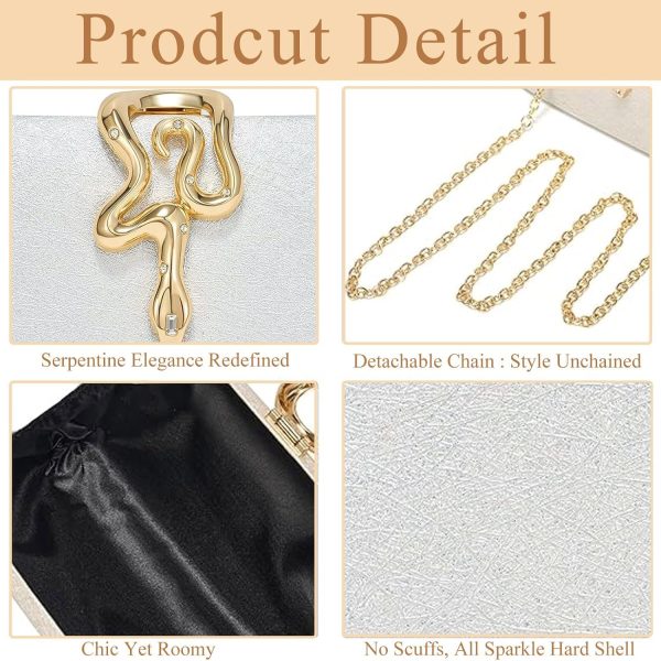 Glitter Clutch for Women, Elegant Evening Purse, Sparkly Wedding Clutch Bag for Parties - Image 17