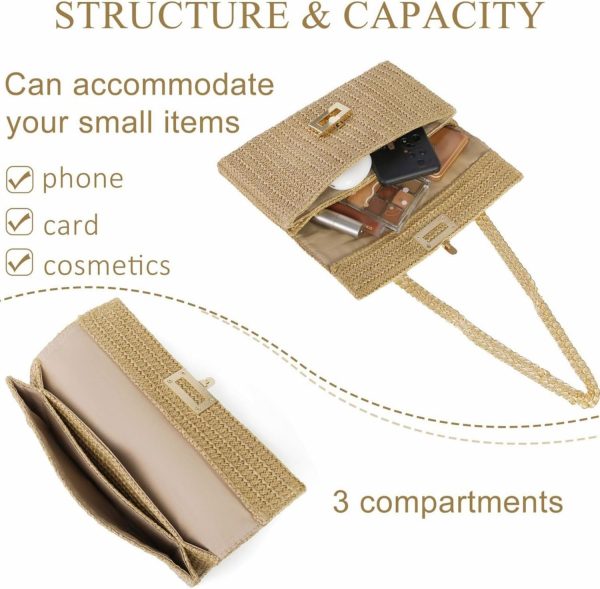 Straw Purse Summer Beach Woven Clutch Purses for Women Cloud Crossbody Shoulder Bags Spring Clutch Handbag 2025 - Image 10