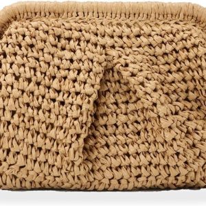 Straw Purse Summer Beach Woven Clutch Purses for Women Cloud Crossbody Shoulder Bags Spring Clutch Handbag 2025