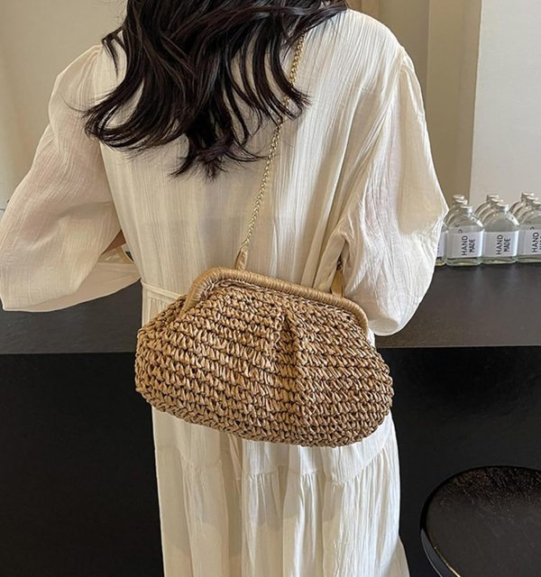 Straw Purse Summer Beach Woven Clutch Purses for Women Cloud Crossbody Shoulder Bags Spring Clutch Handbag 2025 - Image 2