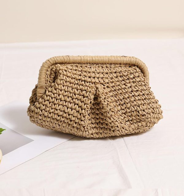 Straw Purse Summer Beach Woven Clutch Purses for Women Cloud Crossbody Shoulder Bags Spring Clutch Handbag 2025 - Image 3