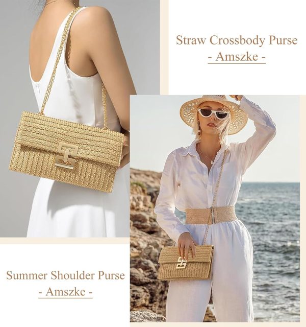 Straw Purse Summer Beach Woven Clutch Purses for Women Cloud Crossbody Shoulder Bags Spring Clutch Handbag 2025 - Image 8