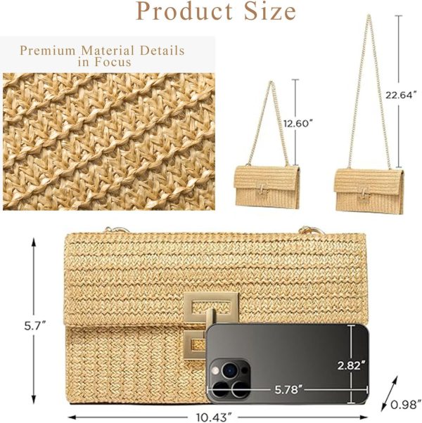 Straw Purse Summer Beach Woven Clutch Purses for Women Cloud Crossbody Shoulder Bags Spring Clutch Handbag 2025 - Image 10