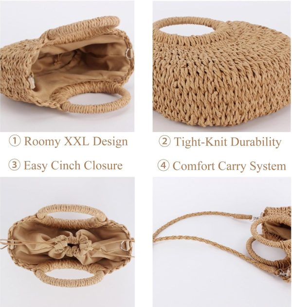 Straw Purse Summer Beach Woven Clutch Purses for Women Cloud Crossbody Shoulder Bags Spring Clutch Handbag 2025 - Image 17
