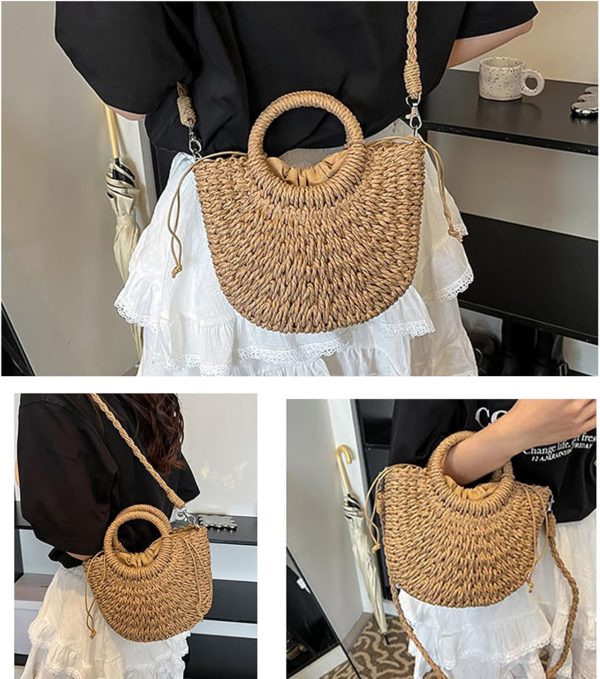 Straw Purse Summer Beach Woven Clutch Purses for Women Cloud Crossbody Shoulder Bags Spring Clutch Handbag 2025 - Image 18