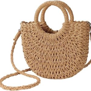 Straw Purse Summer Beach Woven Clutch Purses for Women Cloud Crossbody Shoulder Bags Spring Clutch Handbag 2025